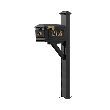 Qualarc Mailbox, (3 Cast Plates) (No Base) Pyramid Finial, (Black) WPD-NB-S7-LM-3P-BLK